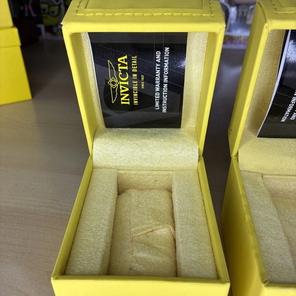 Invicta Yellow Watch Box Foam Holder Case Only - EMPTY BOX -
